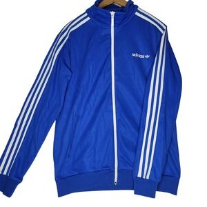 Adidas Originals Men M Blue Firebird Track Jacket Full Zip Trefoil 3-Stripe Logo